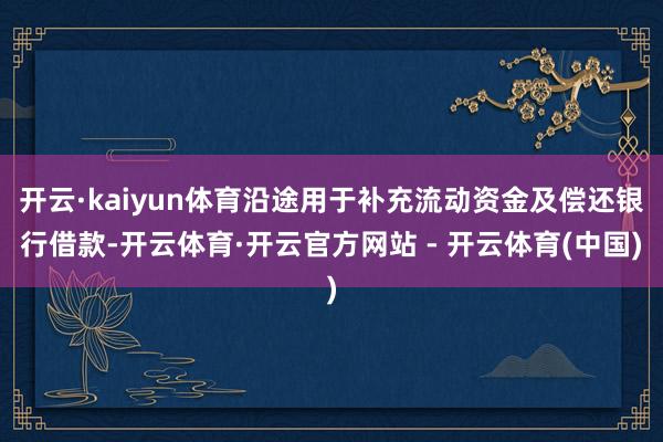 开云·kaiyun体育沿途用于补充流动资金及偿还银行借款-开云体育·开云官方网站 - 开云体育(中国)