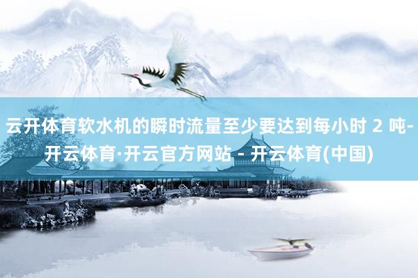 云开体育软水机的瞬时流量至少要达到每小时 2 吨-开云体育·开云官方网站 - 开云体育(中国)