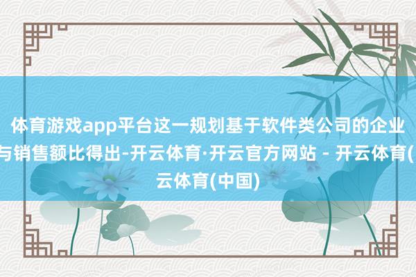 体育游戏app平台 这一规划基于软件类公司的企业价值与销售额比得出-开云体育·开云官方网站 - 开云体育(中国)