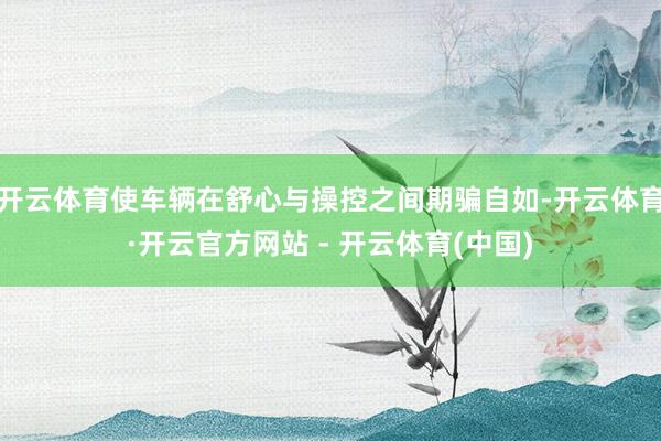 开云体育使车辆在舒心与操控之间期骗自如-开云体育·开云官方网站 - 开云体育(中国)