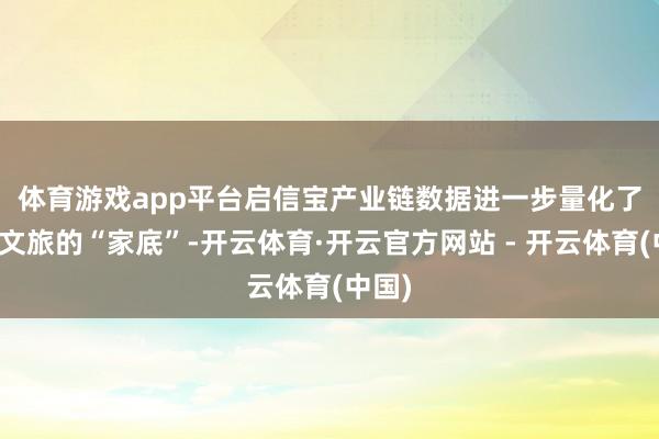 体育游戏app平台　　启信宝产业链数据进一步量化了湖州文旅的“家底”-开云体育·开云官方网站 - 开云体育(中国)